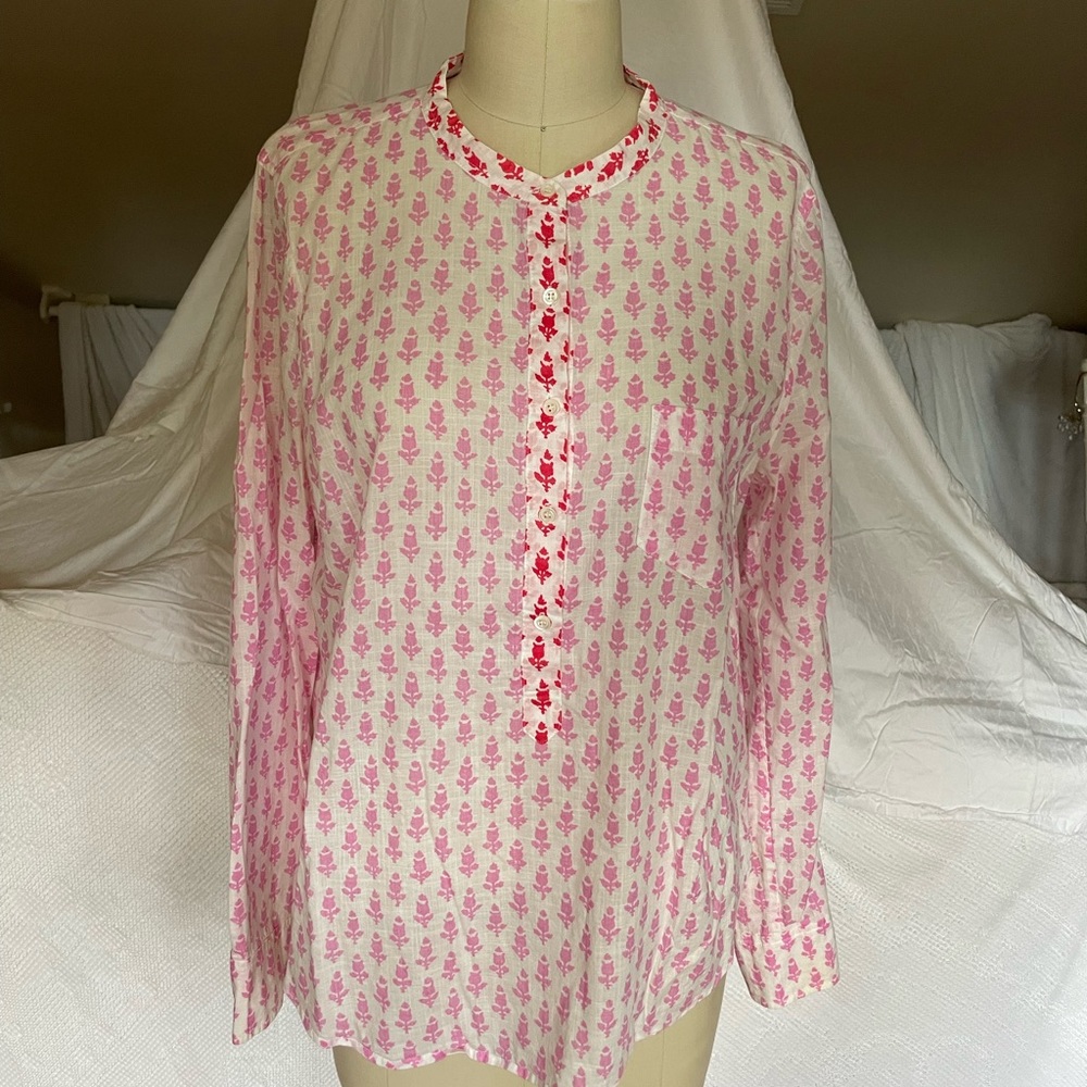 J Crew tulip patterned all cotton tunic top